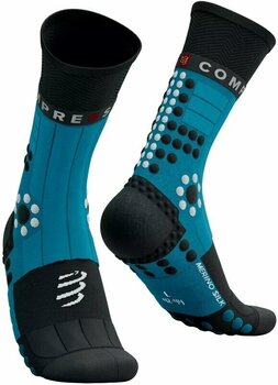 Juoksusukat Compressport Pro Racing Socks Winter Trail Mosaic Blue/Black T4 Juoksusukat - 1