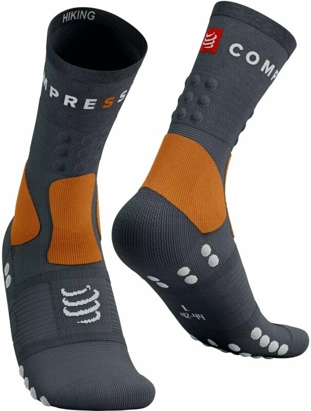 Calcetines para correr Compressport Hiking Socks Magnet/Autumn Glory T4 Calcetines para correr