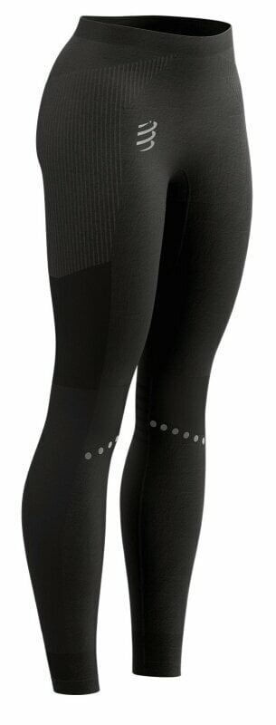Calças/leggings de corrida Compressport Winter Running Legging W Black M Calças/leggings de corrida