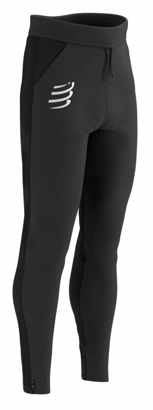 Calças/leggings de corrida Compressport Hurricane Windproof Seamless Pants Black M Calças/leggings de corrida