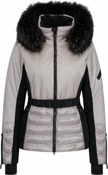 Ski Jacket Sportalm Oxford Womens Jacket with Fur Taupe Pink 38 - 1