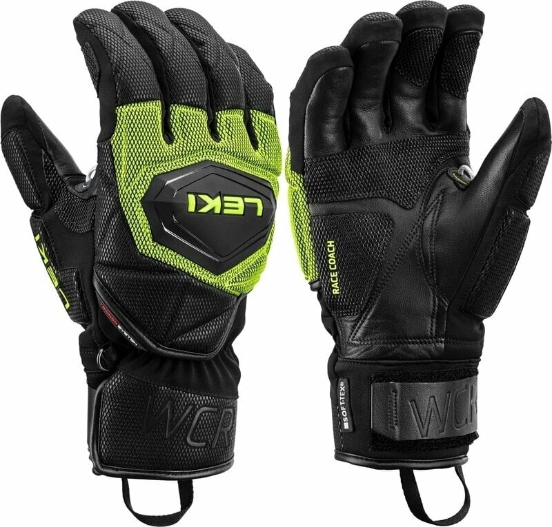 Ski Gloves Leki WCR Coach 3D Black/Ice Lemon 10,5 Ski Gloves