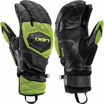 Ski Gloves Leki WCR Venom GS 3D Lobster Black/Ice Lemon 10 Ski Gloves - 1