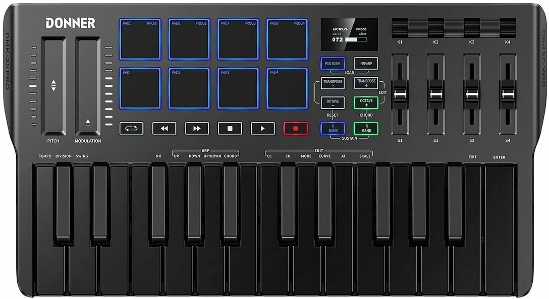 MIDI toetsenbord Donner DMK-25 Pro (Alleen uitgepakt)