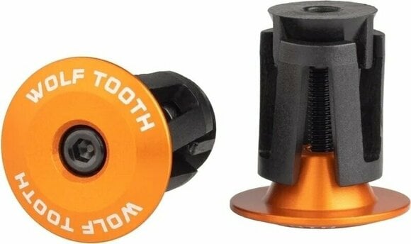 Grips Wolf Tooth Alloy Bar End Plugs Orange Grips - 1