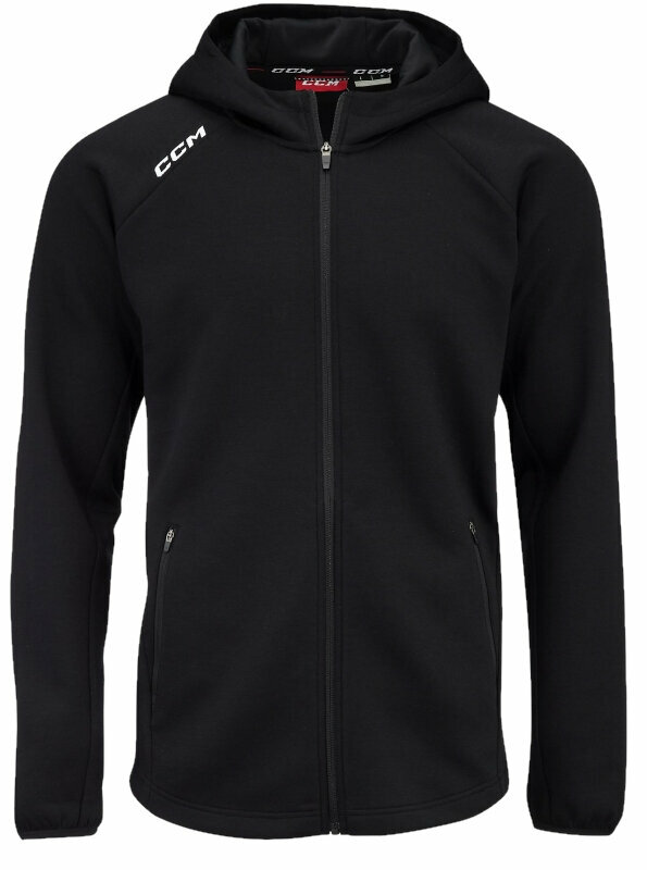 Camisola de hóquei CCM Locker Room Full Zip Hoodie Black XL