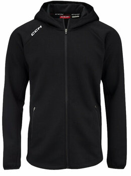 Sudadera de hockey CCM Locker Room Full Zip Hoodie Black XL - 1