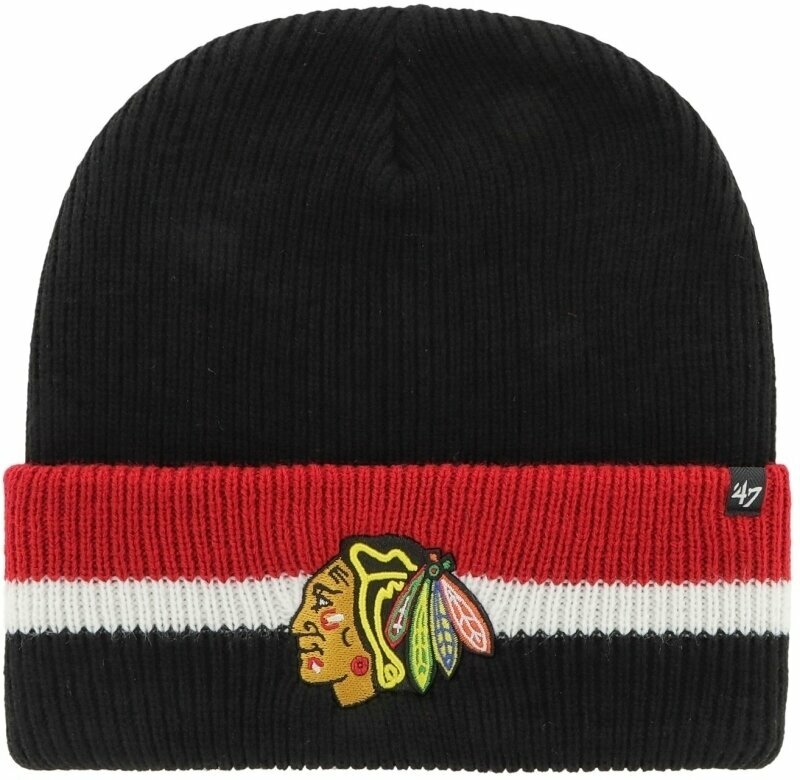 Hokejowa czapka Chicago Blackhawks Split Cuff Knit Black UNI Hokejowa czapka