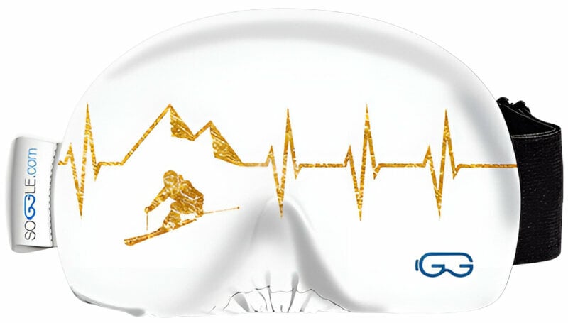 Housse pour casques de ski Soggle Goggle Protection Heartbeat White/Gold Housse pour casques de ski