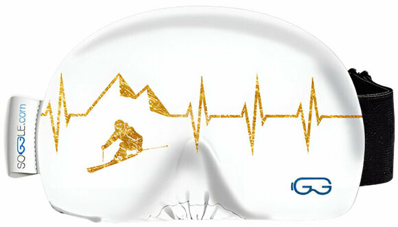 Pokrowiec na okulary narciarskie Soggle Goggle Protection Heartbeat White/Gold Pokrowiec na okulary narciarskie - 1