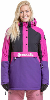 Skijakke Meatfly Aiko Womens SNB and Ski Jacket Petunia/Black M - 1