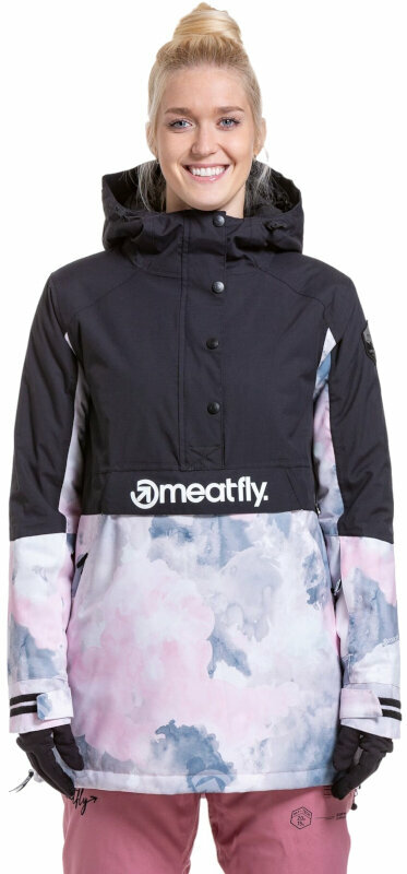 Lyžiarska bunda Meatfly Aiko Womens SNB and Ski Jacket Clouds Pink/Black S