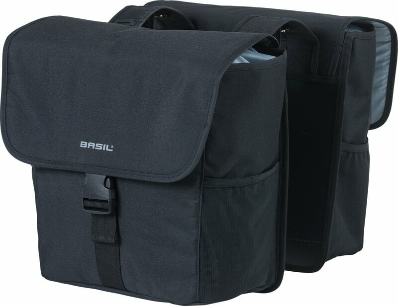 Bicycle bag Basil GO Double Bicycle Bag Solid Black 32 L