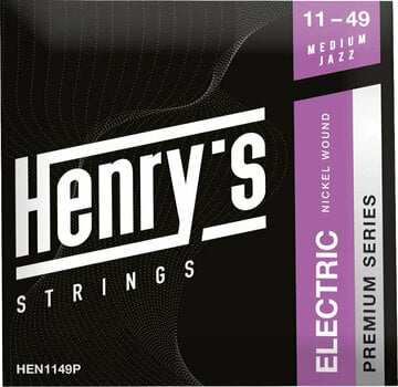 Struny pre elektrickú gitaru Henry's Nickel Wound Premium 11-49 - 1