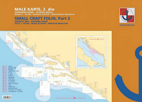 Mapa nawigacyjna HHI Male Karte Jadransko More/Small Craft Folio Adriatic Sea Eastern Coast Part 2 2022 - 1
