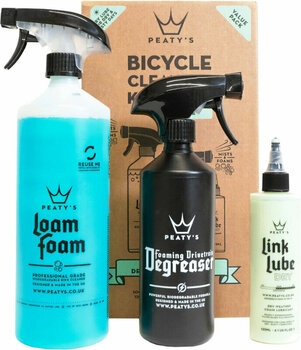 Почистване и поддръжка на велосипеди Peaty's Wash Degrease Lubricate Dry Starter Pack 1 L-500 ml-120 ml Почистване и поддръжка на велосипеди - 1