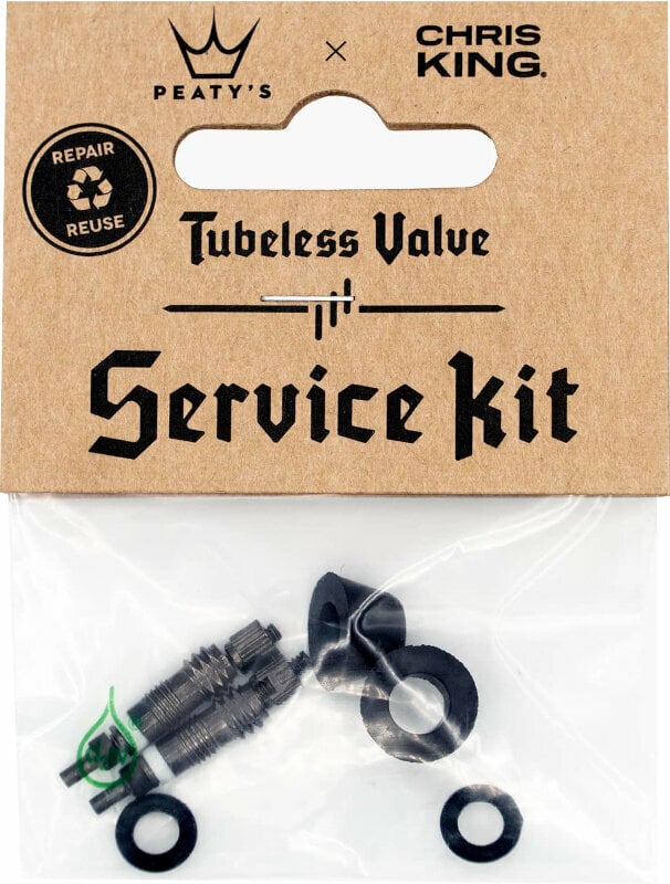 Conjunto de reparação de bicicletas Peaty's X Chris King Tubeless Valve Service Kit Black