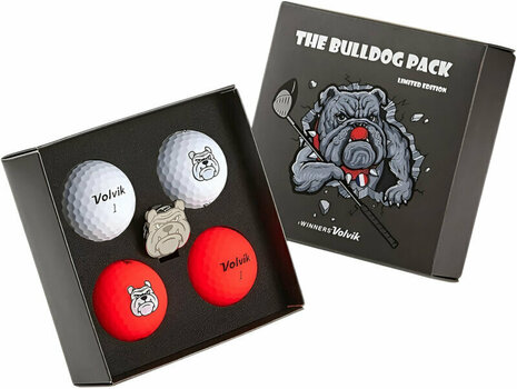 Golfball Volvik Bull Dog 4 Pack Golf Balls Plus Ball Marker - 1