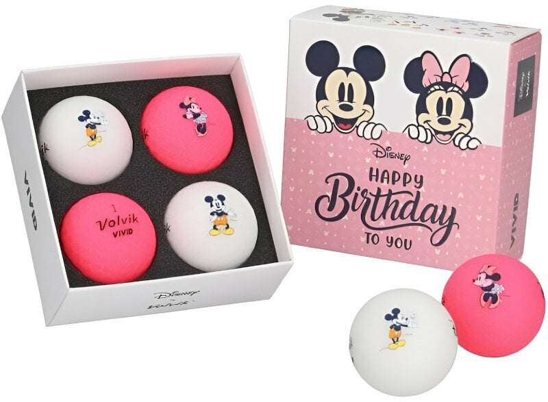 Golfový míček Volvik Disney Birthday 4 Pack Golf Balls