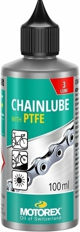 Почистване и поддръжка на велосипеди Motorex Chain Lube with PTFE Oil 100 ml Почистване и поддръжка на велосипеди
