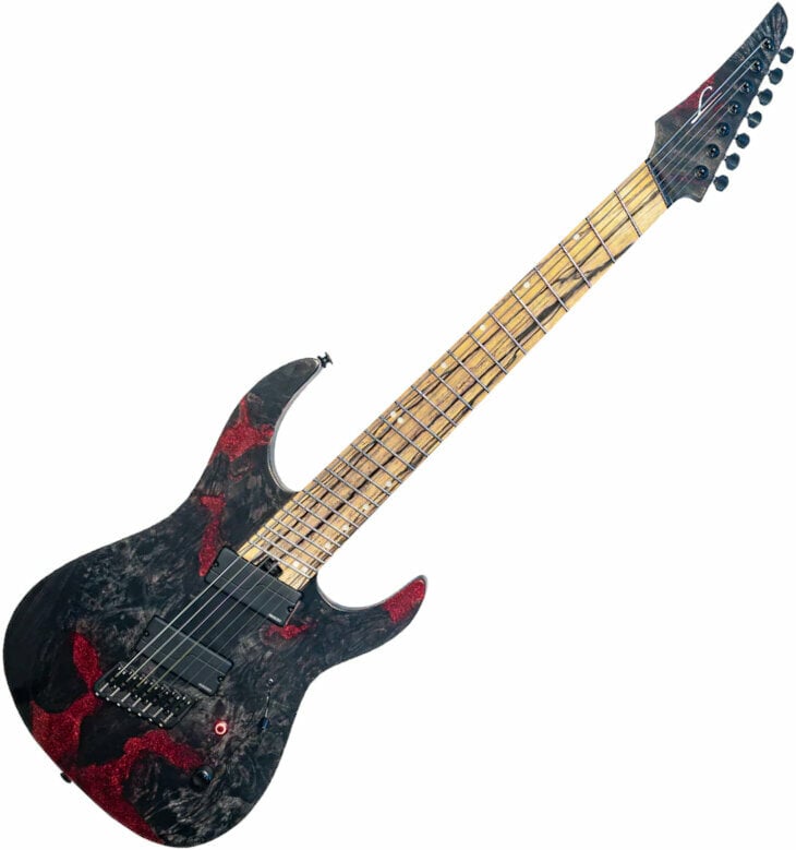 Multi-scale elektrische gitaar Legator Ninja X 7-string Multiscale Black Widow