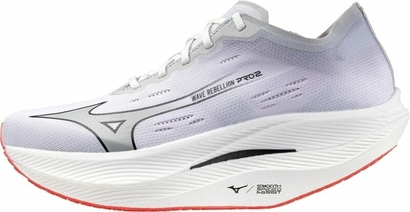 Pantofi de alergare pe șosea Mizuno Wave Rebellion Pro 2 White/Harbor/Mist Cayenne 45 Pantofi de alergare pe șosea