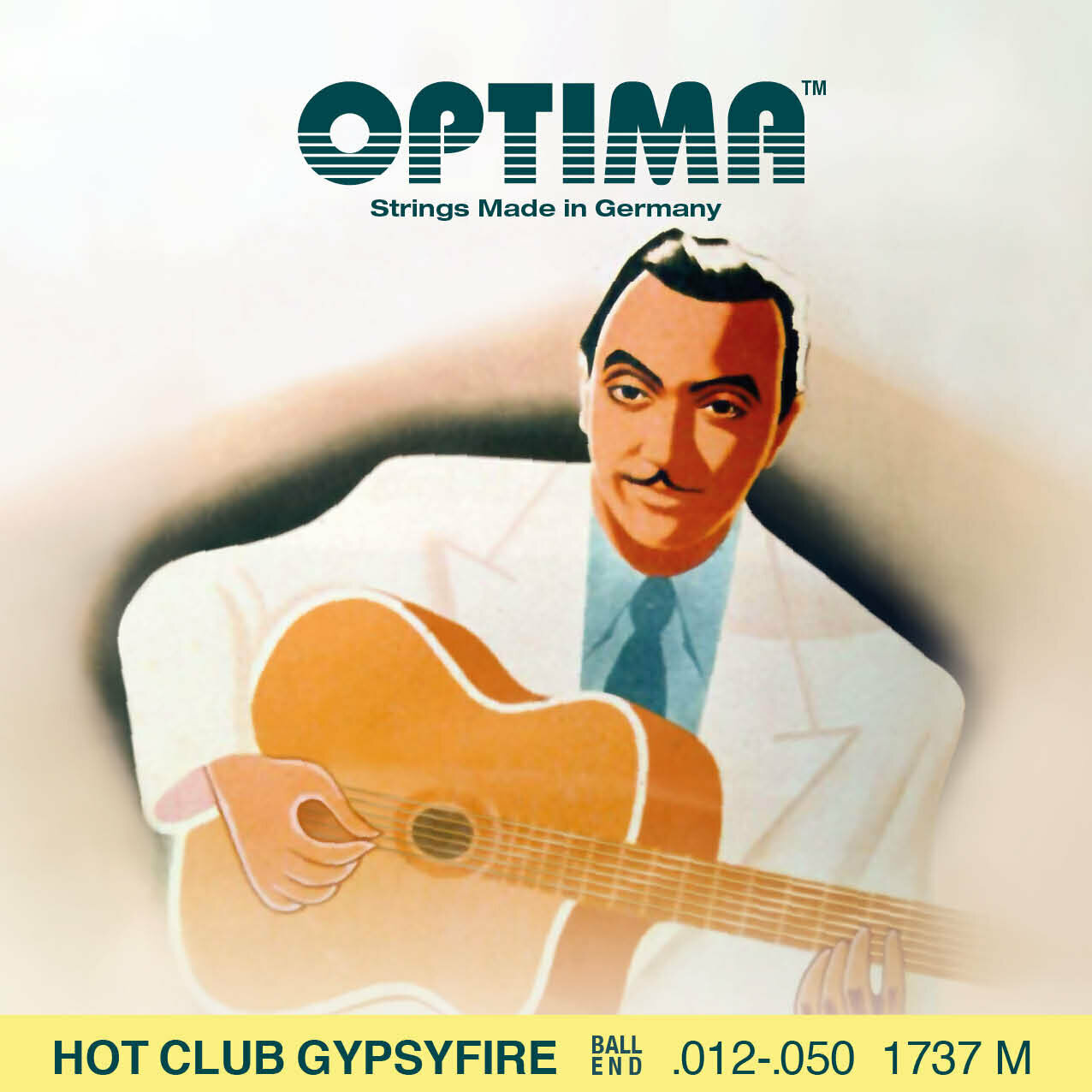 Snaren voor akoestische gitaar Optima 1737.M Hot Club Gypsyfire Ball End Medium