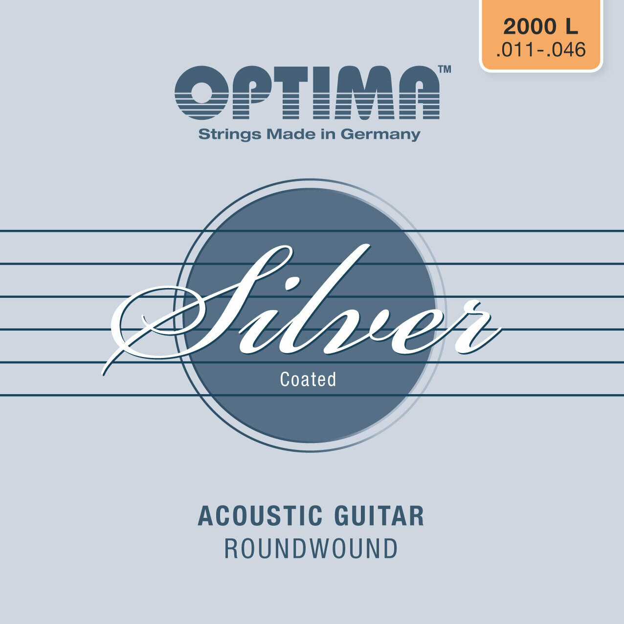 Guitar strings Optima 2000.L Silver Acoustic Light