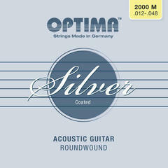Snaren voor akoestische gitaar Optima 2000.M Silver Acoustic Medium Snaren voor akoestische gitaar