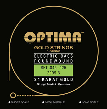 Jeux de 5 cordes basses Optima 2299.B 24K Gold Strings Low-B Regular Light - 1