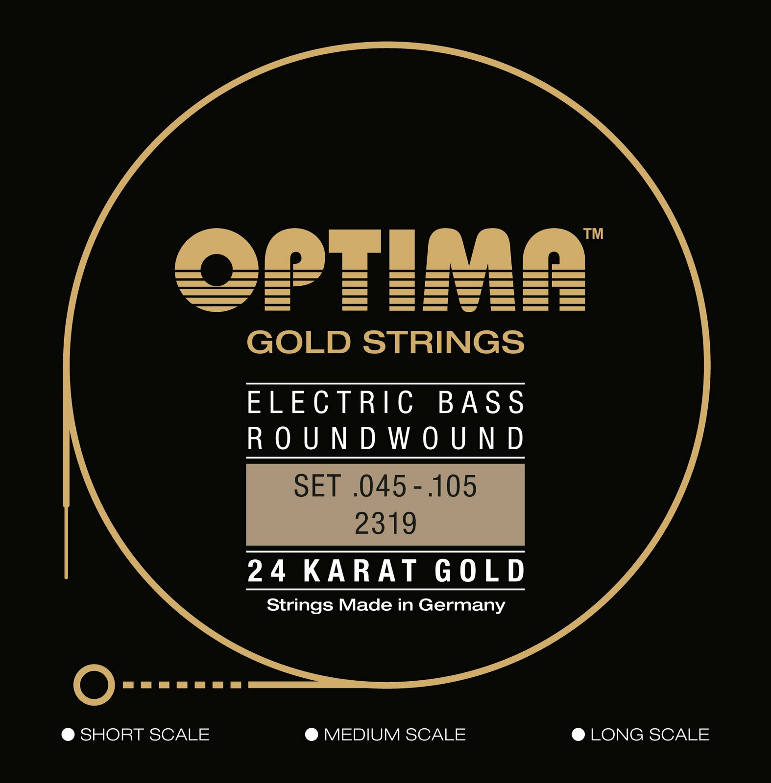Струни за бас китара Optima 2319.L 24K Gold Strings Long Scale Medium Light
