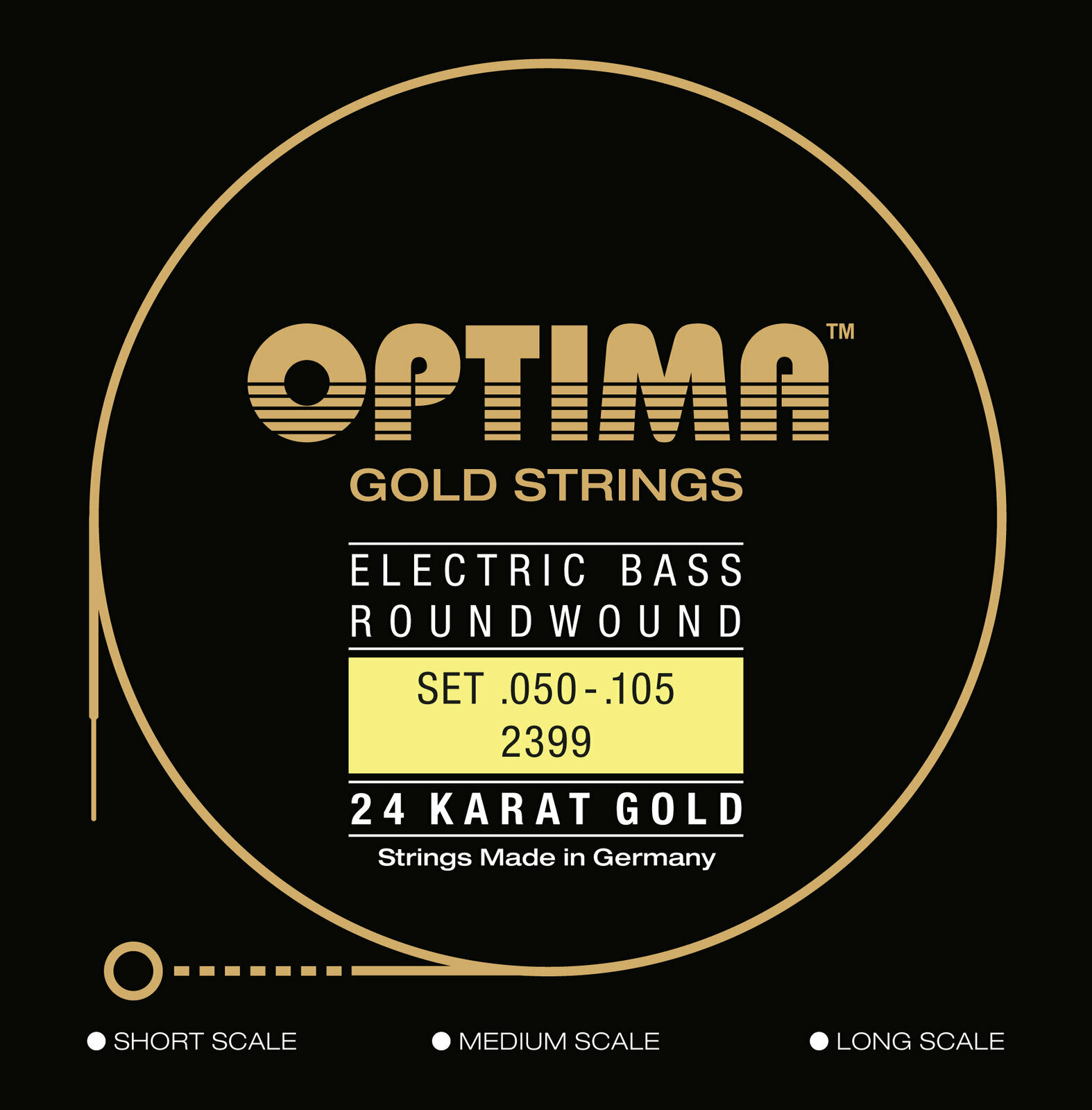 Cordes de basses Optima 2399.M 24K Gold Strings Medium Scale Medium