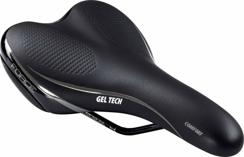Șa bicicletă Force Comfort Gel Tech Saddle Black Oțel inoxidabil Șa bicicletă