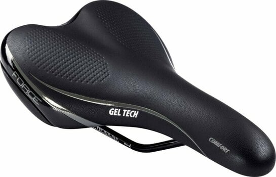 Selle Force Comfort Gel Tech Saddle Black Acier inoxydable Selle - 1