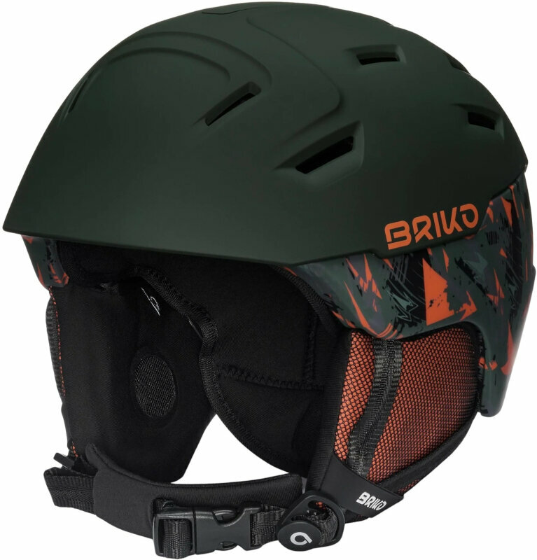 Lyžařská helma Briko Storm X Matt Timber Green/Cutty Sark Green/Pomegranate Orange M/L Lyžařská helma