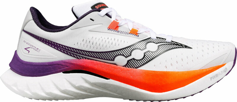 Silniční běžecká obuv Saucony Endorphin Speed 4 Mens Shoes White/Viziorange 40,5 Silniční běžecká obuv