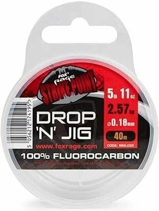 Bлакно Fox Rage Strike Point Drop N Jig Fluorocarbon 0,25 mm 9,37 lb 40 m