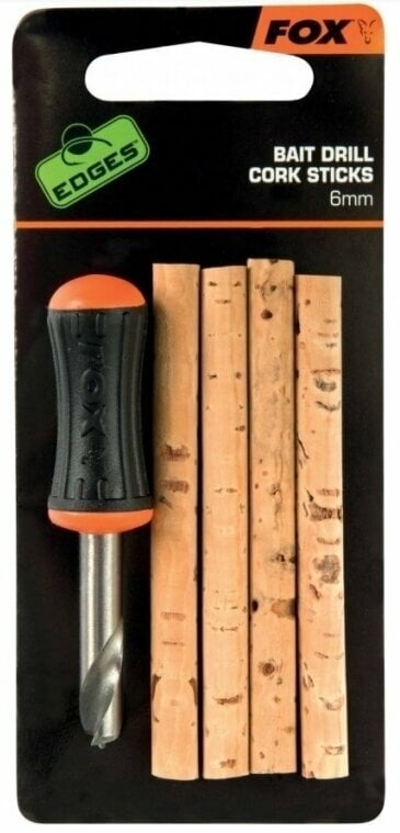 Clip de pesca, pinza, mosquetón giratorio Fox Edges Bait Drill & 4 Cork Sticks Clip de pesca, pinza, mosquetón giratorio