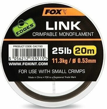 Vlasec, šnúra Fox Edges Link Crimpable Monofilament 0,53 mm 25 lbs 20 m