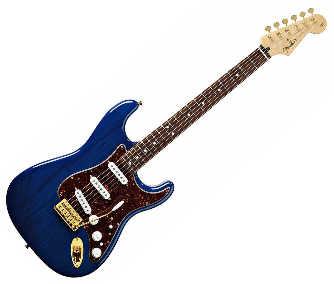 Elektriska gitarrer Fender Deluxe Players Strat RW Saphire Blue Transparent
