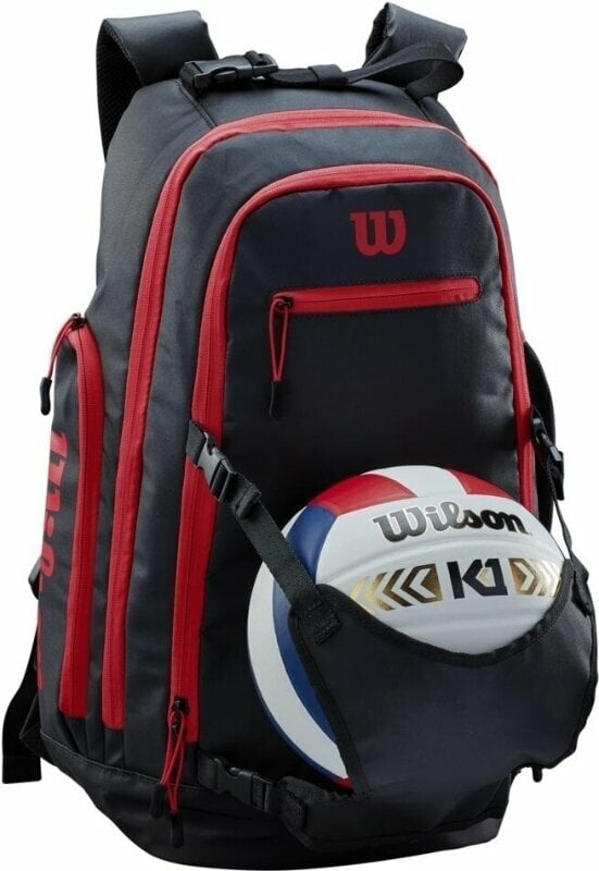 Zubehör für Ballspiele Wilson Indoor Volleyball Backpack Black/Red Rucksack Zubehör für Ballspiele
