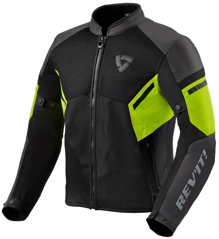 Tekstilna jakna Rev'it! Jacket GT-R Air 3 Black/Neon Yellow L Tekstilna jakna