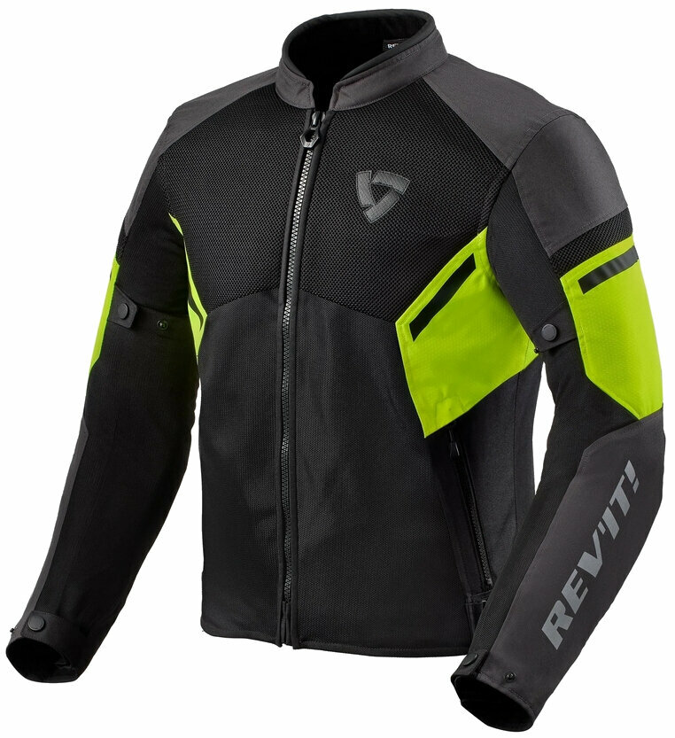 Giacca in tessuto Rev'it! Jacket GT-R Air 3 Black/Neon Yellow XL Giacca in tessuto
