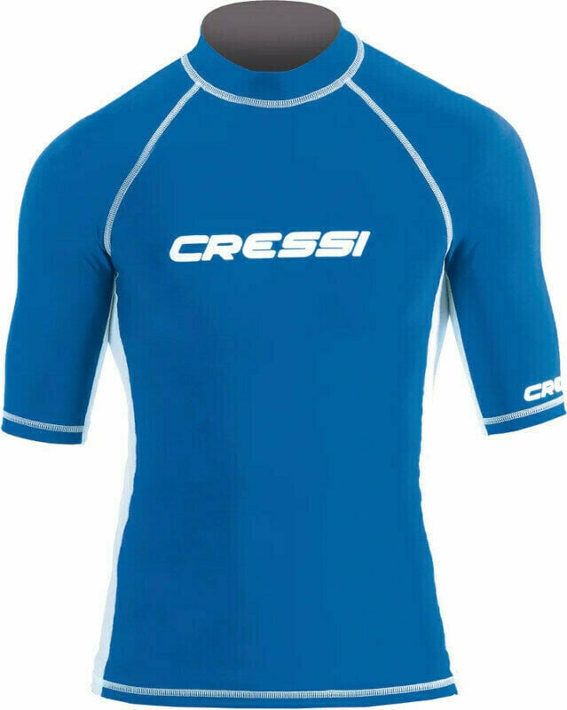 Camisa Cressi Rash Guard Man Short Sleeve Camisa Azul XL