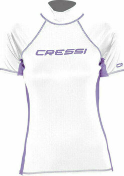 Camisa Cressi Rash Guard Lady Short Sleeve Camisa White/Lilac XS - 1