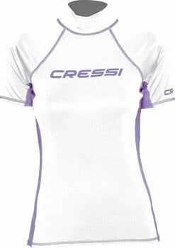 Camisa Cressi Rash Guard Lady Short Sleeve Camisa White/Lilac M - 1