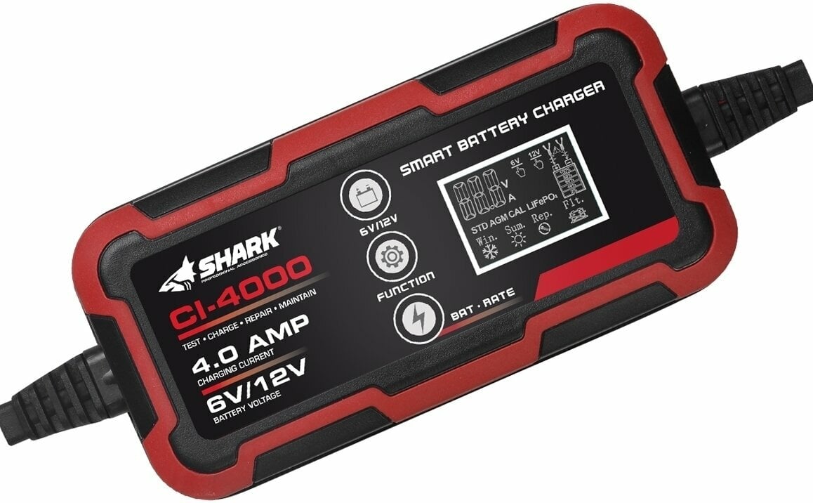 Motorrad-Ladegerät Shark Battery Charger CI-4000 PB/Li-Ion