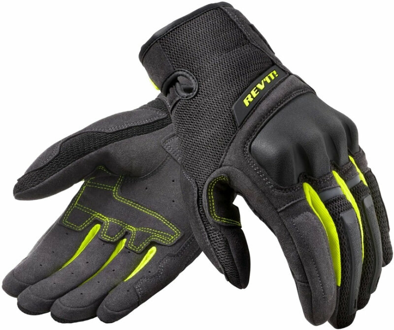 Γάντια Μηχανής Textile Rev'it! Volcano Black/Neon Yellow 3XL Γάντια Μηχανής Textile