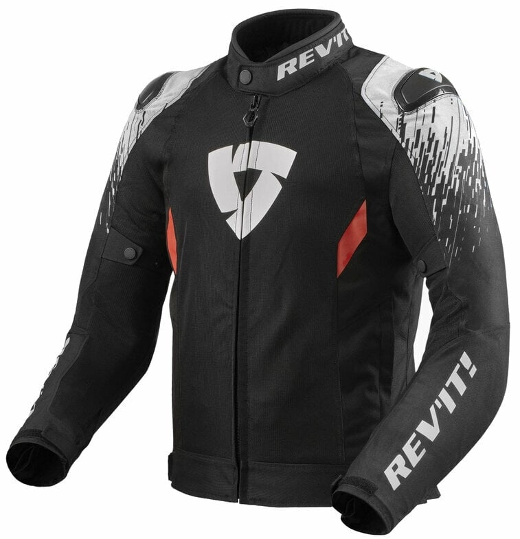 Kurtka tekstylna Rev'it! Jacket Quantum 2 Air Black/White XL Kurtka tekstylna