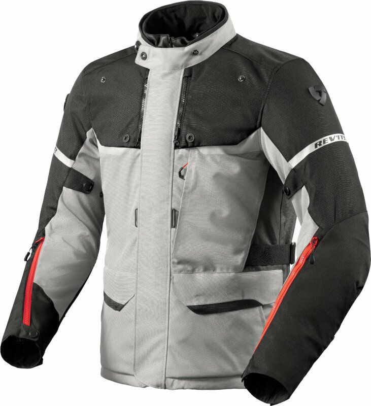 Textile Jacket Rev'it! Outback 4 H2O Silver/Black XL Textile Jacket